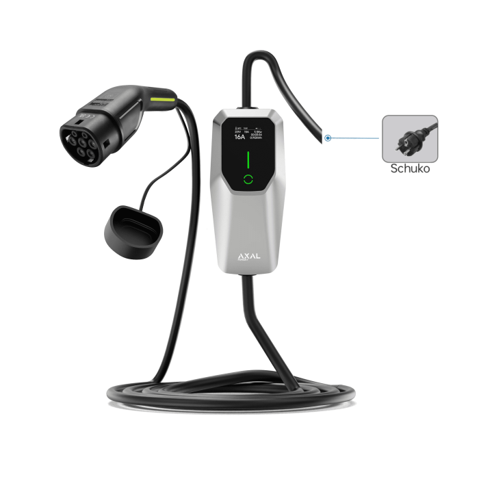 AXAL Power easyplug – compacte en mobiele EV-lader voor eenvoudig opladen waar je ook bent.