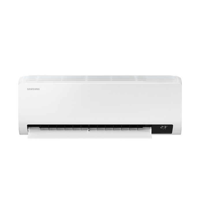 Binnenunit van het Samsung WindFree Comfort single splitsysteem set C12 – energiezuinig airconditioningsysteem voor comfortabele koeling zonder directe luchtstroom.
